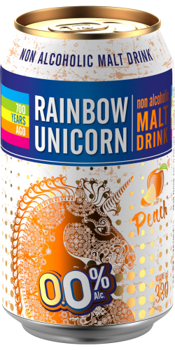 Rainbow Unicorn non-alcoholic malt drink Peach