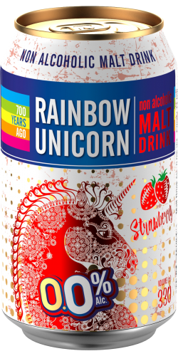 Rainbow Unicorn non-alcoholic malt drink Strawberry